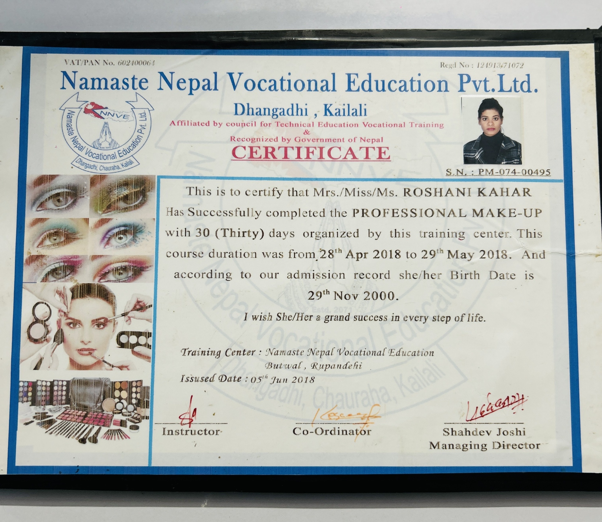 Professional Make-Up Certificate